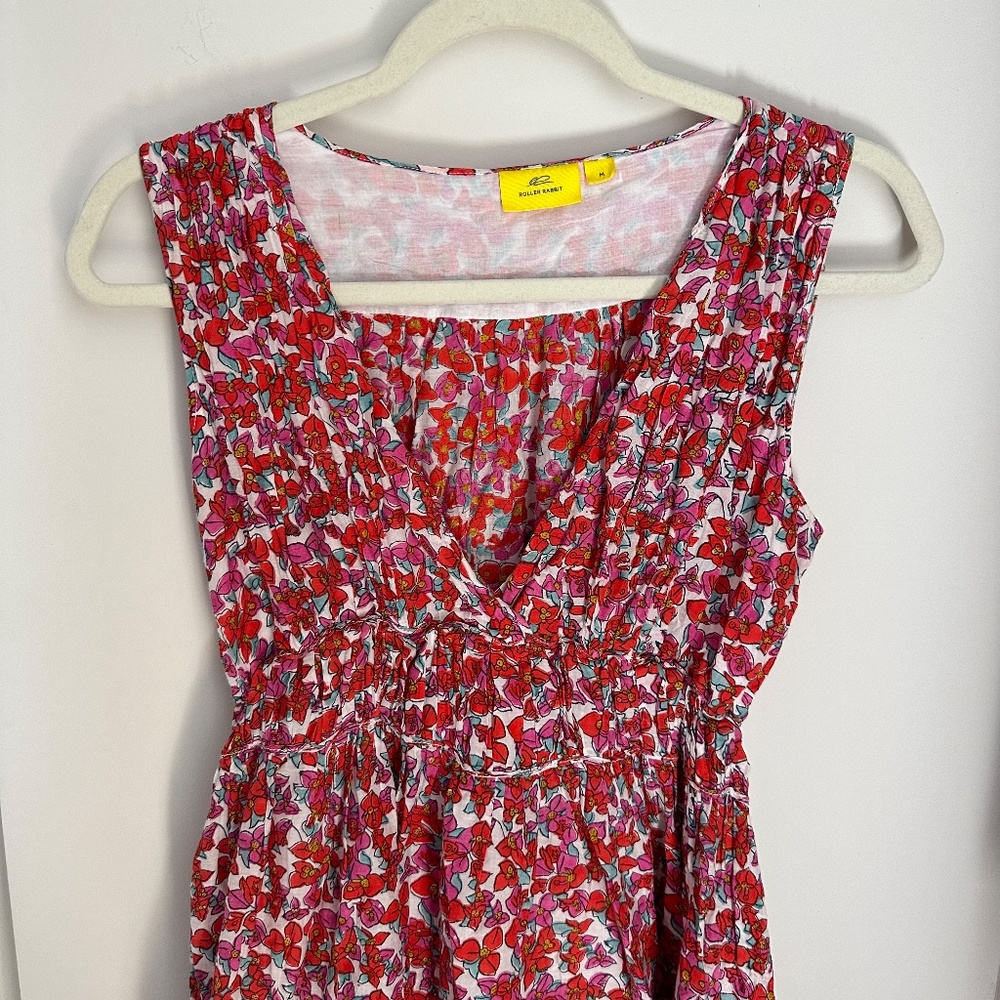 Roller Rabbit Floral Maxi Dress - colorful smocked waist sundress
